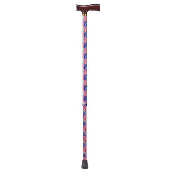 Mabis Mabis 502-1351-9907 Lightweight Adjustable Designer Cane - Derby Top - Patriotic 502-1351-9907